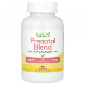 Super Nutrition, Смесь PreNatal, 180 таблеток