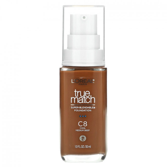 L'Oréal, True Match, супер-смешиваемая основа, C8, холодная, средняя глубина, 30 мл (1 жидк. Унция)