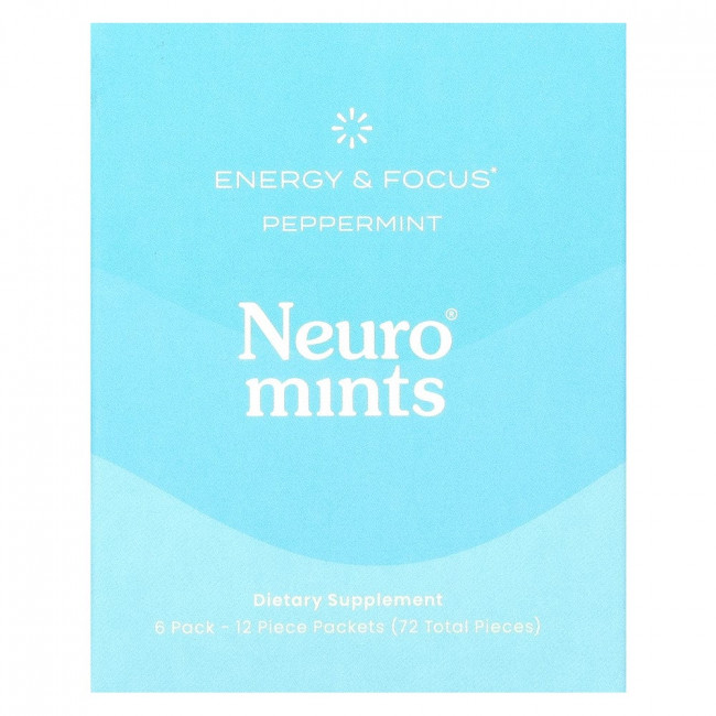 NeuroGum, NeuroMints, Energy & Focus, Peppermint, 6 Pack, 12 Piece Each