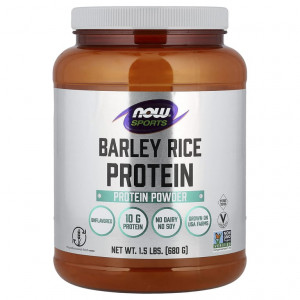 NOW Foods, Sports, протеиновый порошок из ячменя и риса, без добавок, 680 г (1,5 фунта)