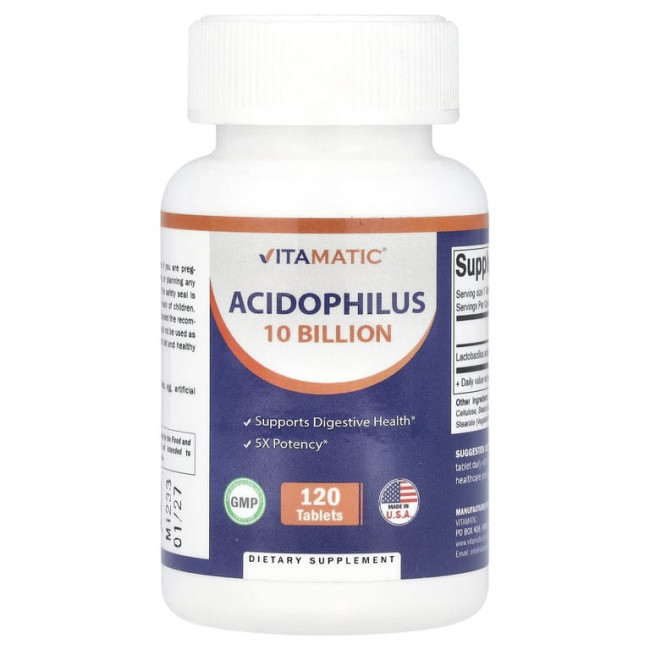 Vitamatic, Acidophilus, 10 млрд КОЕ, 120 таблеток Vitamatic, Acidophilus, 10 млрд КОЕ, 120 таблеток