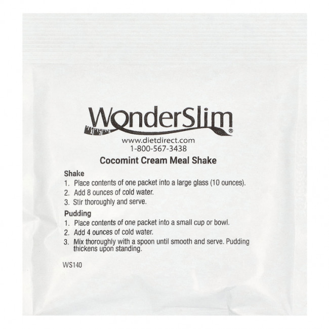 WonderSlim, Meal Shake, Meal Shake, крем Cocomint, 7 пакетиков по 28 г WonderSlim, Meal Shake, Meal Shake, крем Cocomint, 7 пакетиков по 28 г