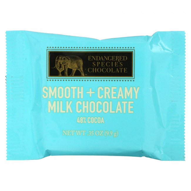 Endangered Species Chocolate, Smooth + Creamy Milk Chocolate Bites, 48% какао, 9,9 г (0,35 унции) Endangered Species Chocolate, Smooth + Creamy Milk Chocolate Bites, 48% какао, 9,9 г (0,35 унции)