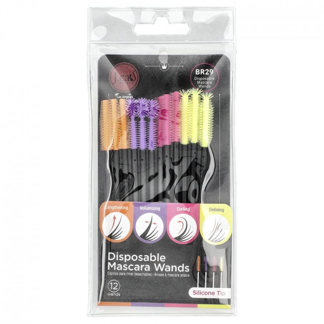 J.Cat Beauty, одноразовые щеточки для туши, BR29, 12 штук J.Cat Beauty, одноразовые щеточки для туши, BR29, 12 штук