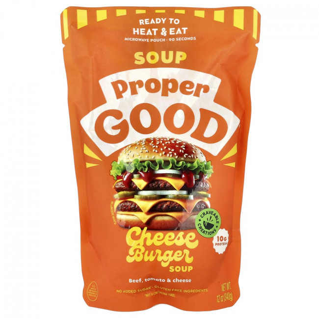 Суп «Proper Good» с чизбургером, говядиной, помидорами и сыром, 340 г (12 унций) Суп «Proper Good» с чизбургером, говядиной, помидорами и сыром, 340 г (12 унций)