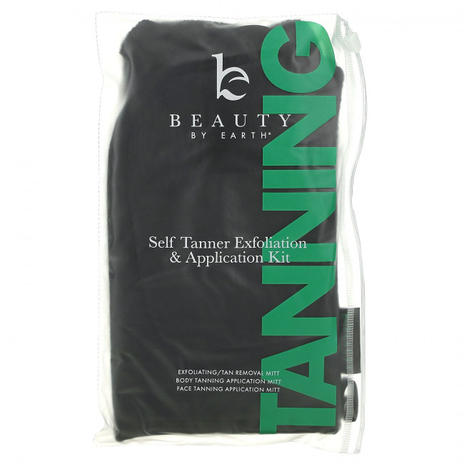 Beauty By Earth, Self Tanner Exfoliation & Application Kit, 3 Piece Kit