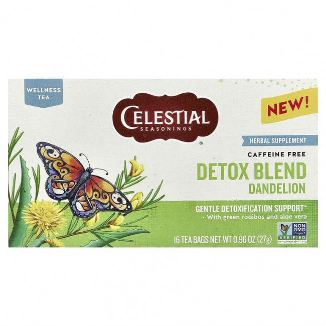 Celestial Seasonings, очищающая смесь, одуванчик, без кофеина, 16 чайных пакетиков, 27 г (0,96 унции) Celestial Seasonings, очищающая смесь, одуванчик, без кофеина, 16 чайных пакетиков, 27 г (0,96 унции)