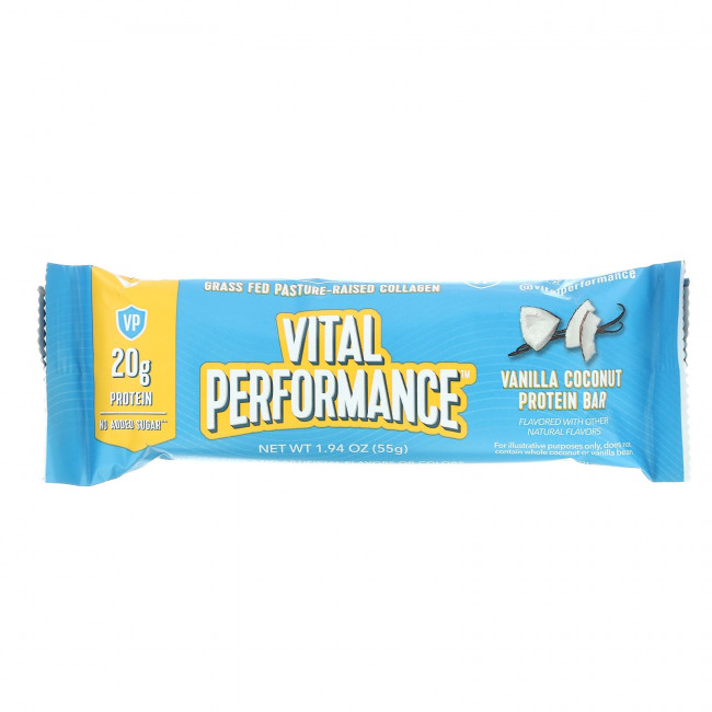 Vital Proteins, Vital Performance Protein Bar, Vanilla Coconut , 12 Bars, 1.94 oz (55 g) Each Vital Proteins, Vital Performance Protein Bar, Vanilla Coconut , 12 Bars, 1.94 oz (55 g) Each