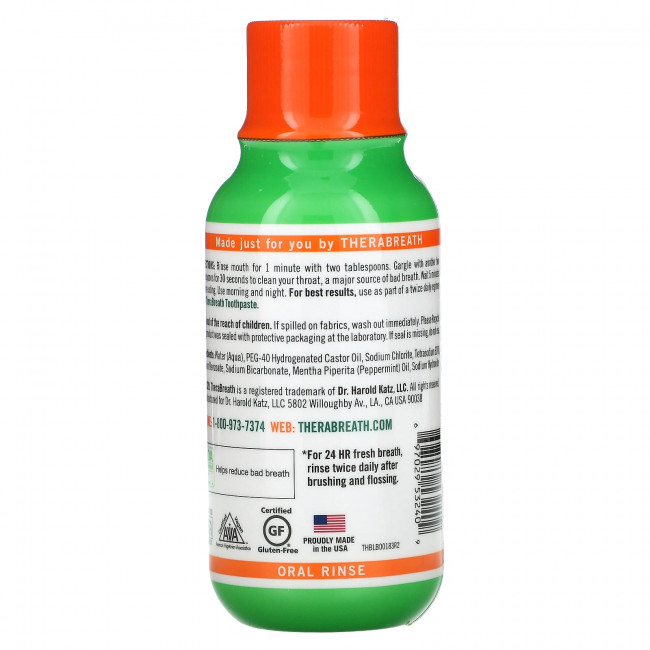 TheraBreath, Ополаскиватель для рта Fresh Breath, мягкий вкус мяты, 3 жидких унции (88,7 мл) TheraBreath, Ополаскиватель для рта Fresh Breath, мягкий вкус мяты, 3 жидких унции (88,7 мл)