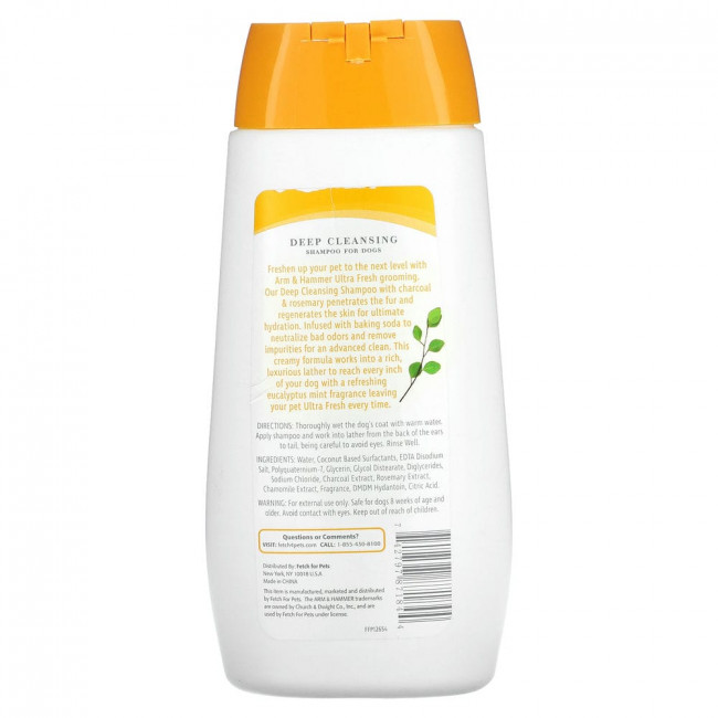 Arm & Hammer, Ultra Fresh, шампунь для глубокого очищения, для собак, с мятой и эвкалиптом, 473 мл (16 жидк. Унций)