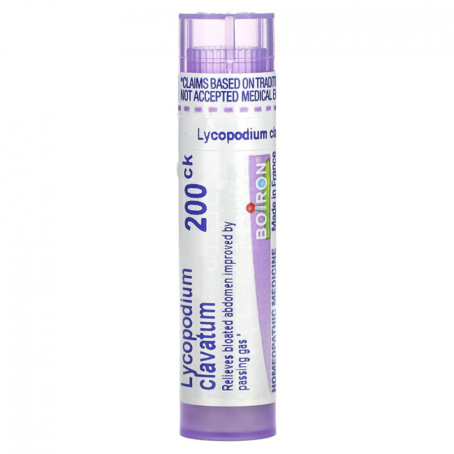 Boiron, Lycopodium Clavatum, 200CK, средство от вздутия живота и газов, около 80 гранул. Boiron, Lycopodium Clavatum, 200CK, средство от вздутия живота и газов, около 80 гранул.