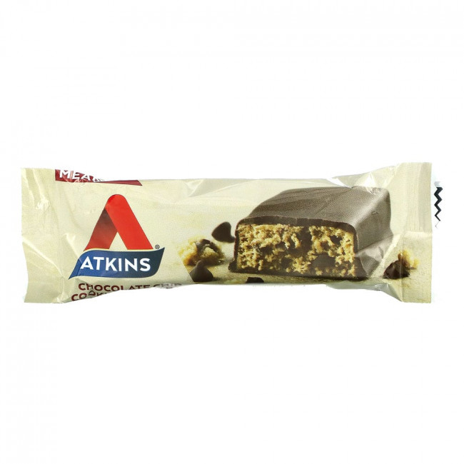 Atkins, протеиновый батончик для перекуса, со вкусом печенья с шоколадной крошкой, 5 штук по 60 г (2,12 унции)
