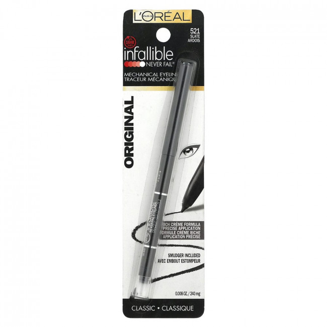 L'Oréal, Infallible, Mechanical Eyeliner, Original, 521 Slate, 0.008 oz (240 mg)
