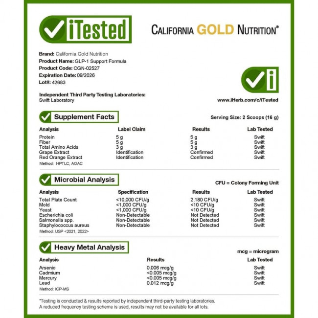 California Gold Nutrition, добавка для поддержания уровня ГПП-1, со вкусом арбуза и юдзу, 494 г (1,09 фунта) California Gold Nutrition, добавка для поддержания уровня ГПП-1, со вкусом арбуза и юдзу, 494 г (1,09 фунта)