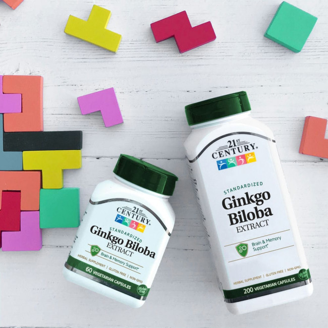 21st Century, Экстракт Ginkgo biloba, стандартизированный, 200 вегетарианских капсул 21st Century, Экстракт Ginkgo biloba, стандартизированный, 200 вегетарианских капсул