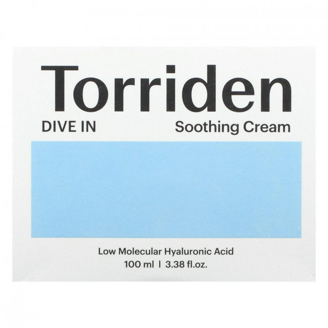 Torriden, Успокаивающий крем для дайвинга, 100 мл (3,38 жидк. Унции)
