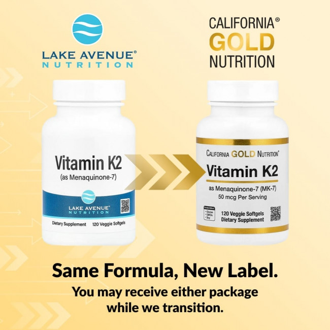 Lake Avenue Nutrition, Витамин K2 (в виде менахинона-7), 50 мкг, 120 растительных капсул Lake Avenue Nutrition, Витамин K2 (в виде менахинона-7), 50 мкг, 120 растительных капсул