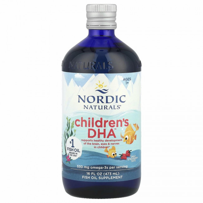Nordic Naturals, Children's DHA, клубника, для детей в возрасте от 1 года до 6 лет, 530 мг, 473 мл (16 жидких унций) Nordic Naturals, Children's DHA, клубника, для детей в возрасте от 1 года до 6 лет, 530 мг, 473 мл (16 жидких унций)