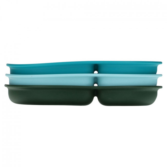 Boon, Chow, Divided Silicone Plate Set, 6m+, 3 Pack