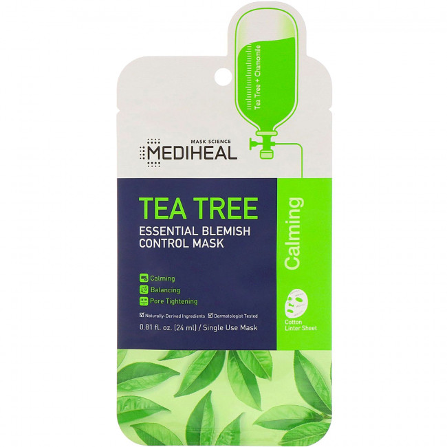 Mediheal, маска для устранения дефектов кожи лица, с чайным деревом, 1 шт., 24 мл (0,81 жидк. унции) Mediheal, маска для устранения дефектов кожи лица, с чайным деревом, 1 шт., 24 мл (0,81 жидк. унции)
