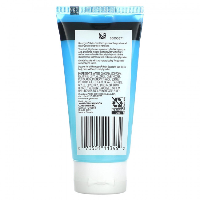 Neutrogena, Гель-крем для рук с гиалуроновой кислотой Hydroboost, 85 г (3 унции) Neutrogena, Гель-крем для рук с гиалуроновой кислотой Hydroboost, 85 г (3 унции)