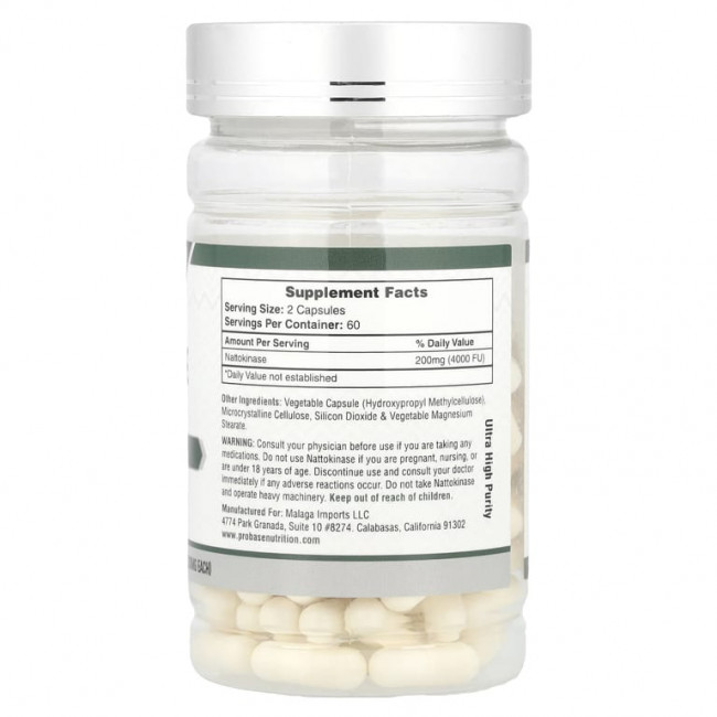 Probase Nutrition, Наттокиназа, 120 капсул (100 мг на капсулу) Probase Nutrition, Наттокиназа, 120 капсул (100 мг на капсулу)