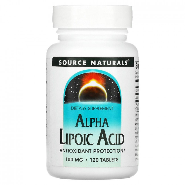 Source Naturals, Альфа-липоевая кислота, 100 мг, 120 таблеток Source Naturals, Альфа-липоевая кислота, 100 мг, 120 таблеток