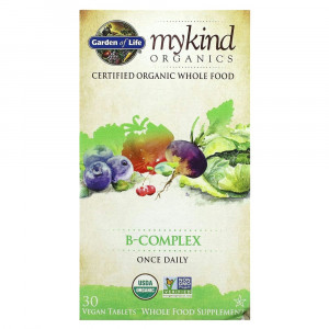 Garden of Life, MyKind Organics, комплекс витаминов группы B, 30 таблеток растительного происхождения Garden of Life, MyKind Organics, комплекс витаминов группы B, 30 таблеток растительного происхождения