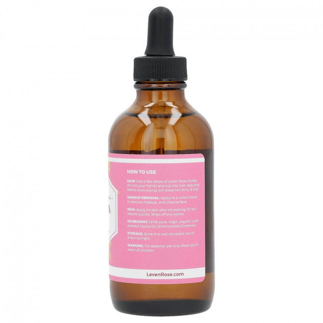 Leven Rose, 100% чистое органическое масло жожоба, 118 мл (4 жидк. Унции) Leven Rose, 100% чистое органическое масло жожоба, 118 мл (4 жидк. Унции)