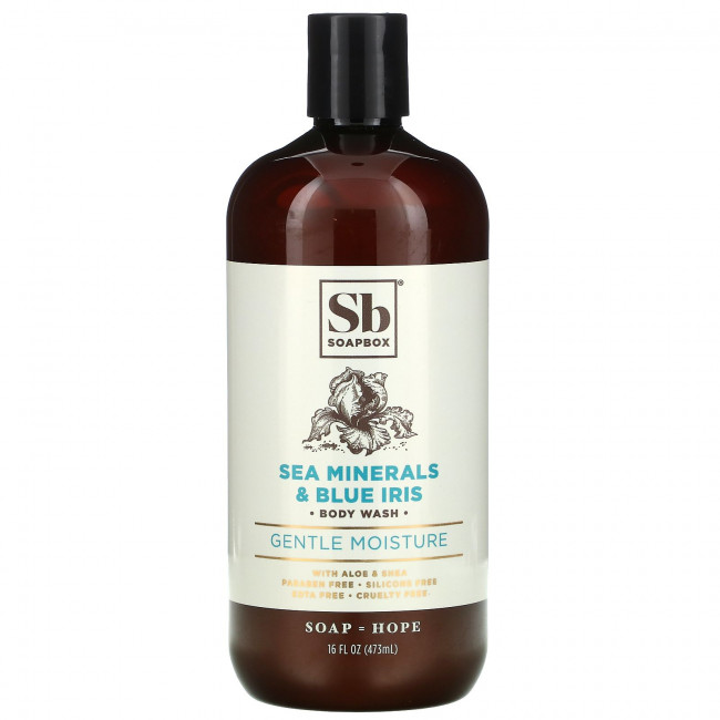 Soapbox, Gentle Moisture, Body Wash, Sea Minerals & Blue Iris, 16 fl oz (473 ml) Soapbox, Gentle Moisture, Body Wash, Sea Minerals & Blue Iris, 16 fl oz (473 ml)