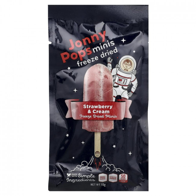 JonnyPops, сублимированные мини-леденцы, клубника со сливками, 5 штук, по 10 г каждый. JonnyPops, сублимированные мини-леденцы, клубника со сливками, 5 штук, по 10 г каждый.