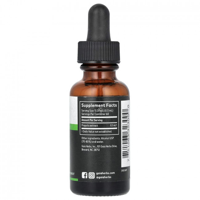 Gaia Herbs, экстракт прополиса, 30 мл (1 жидкая унция) (товар снят с производства)