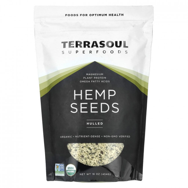 Terrasoul Superfoods, очищенные семена конопли, 454 г (16 унций) (товар снят с производства)