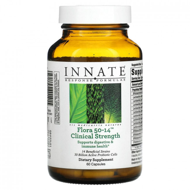 Innate Response Formulas, Flora 50-14, состав с клинически подтвержденной эффективностью, 60 капсул Innate Response Formulas, Flora 50-14, состав с клинически подтвержденной эффективностью, 60 капсул