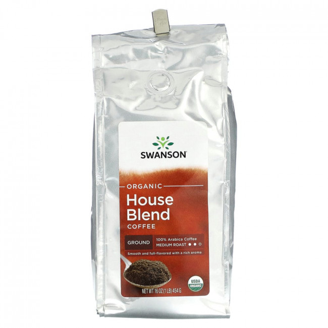 Swanson, Органический домашний кофе, молотый, средней обжарки, 454 г (1 фунт) Swanson, Органический домашний кофе, молотый, средней обжарки, 454 г (1 фунт)