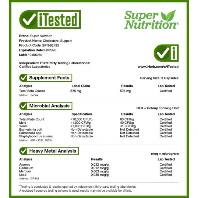 Super Nutrition, средство для поддержания уровня холестерина с концентратом бета-глюкана из овса, растительные стеролы, растительная и пищеварительная смесь, 250 растительных капсул Super Nutrition, средство для поддержания уровня холестерина с концентратом бета-глюкана из овса, растительные стеролы, растительная и пищеварительная смесь, 250 растительных капсул
