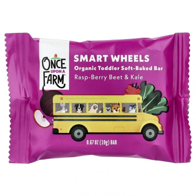 Once Upon A Farm, Smart Wheels, органический батончик мягкой выпечки, со вкусом рашпиля, свеклы и капусты, 5 батончиков по 19 г (0,67 унции) Once Upon A Farm, Smart Wheels, органический батончик мягкой выпечки, со вкусом рашпиля, свеклы и капусты, 5 батончиков по 19 г (0,67 унции)