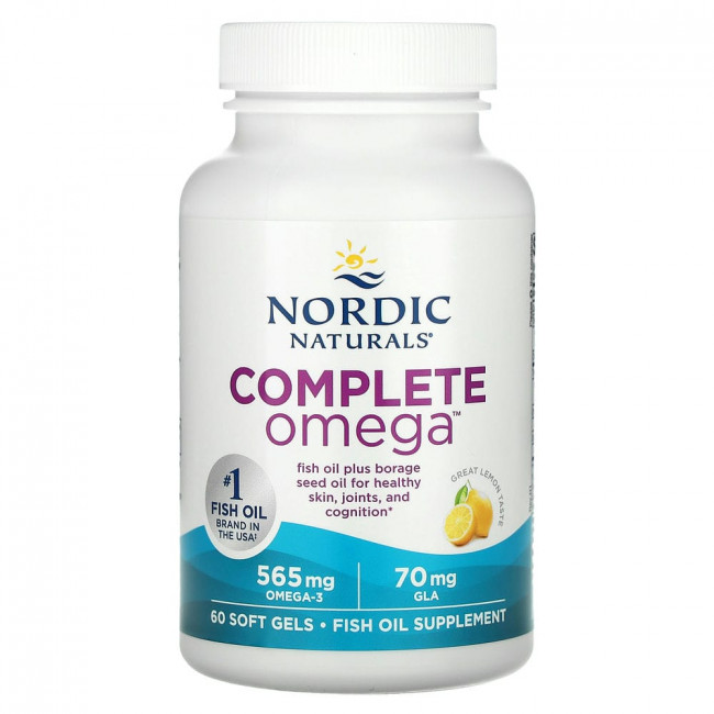 Nordic Naturals, Complete Omega, лимон, 60 мягких таблеток