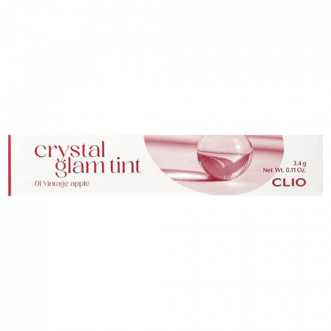 Clio, Crystal Glam Tint, 01 Vintage Apple, 0.11 oz (3.4 g)