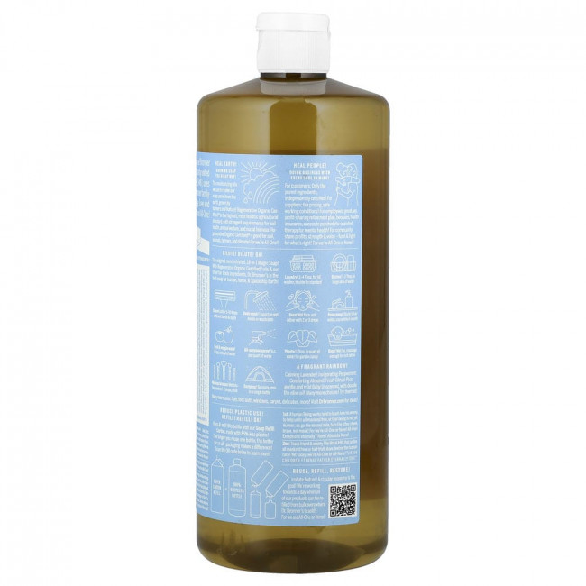 Детское мыло Dr. Bronner's 18-в-1 из чистого кастильского порошка, без запаха, 946 мл (32 жидких унции)