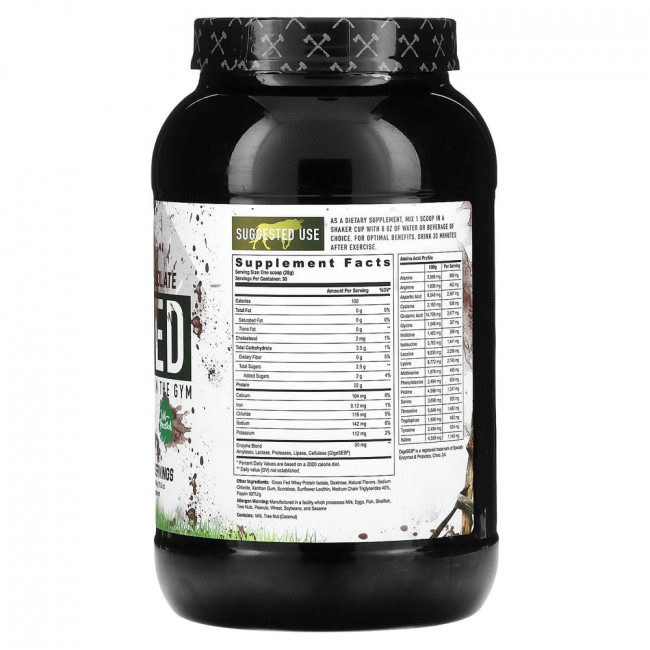 Axe & Sledge Supplements, Farm Fed, изолят сывороточного протеина травяного откорма, со вкусом соленой карамелью, 840 г (29,63 унции) (Товар снят с продажи)