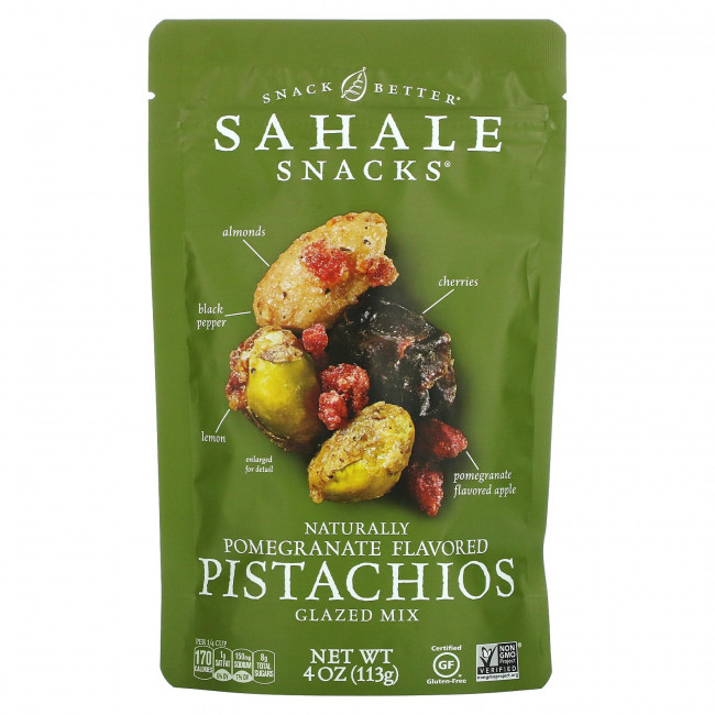 Sahale Snacks, Snack Better, фисташки с натуральным вкусом граната, глазированная смесь, 4 унции (113 г) Sahale Snacks, Snack Better, фисташки с натуральным вкусом граната, глазированная смесь, 4 унции (113 г)