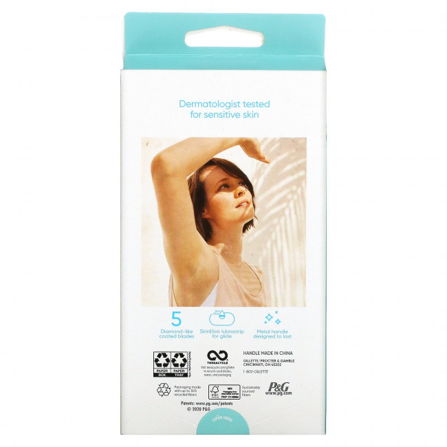 Gillette, Venus, бритва и картриджи Deluxe Smooth Sensitive`` 1 бритва 2 картриджа