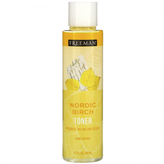 Freeman Beauty, Nordic Birch Toner, тоник для сужения пор, контроль блеска, 180 мл (6,1 жидк. Унции)