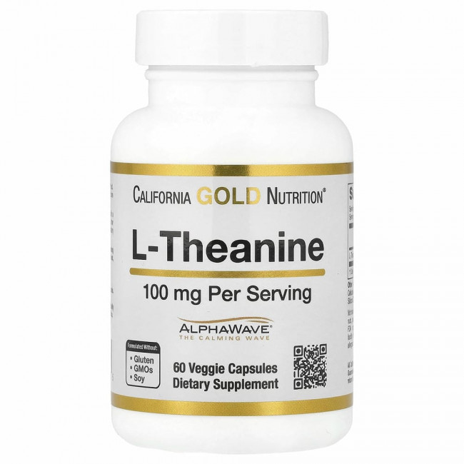 California Gold Nutrition, AlphaWave, L-теанин, поддерживает расслабление и спокойную концентрацию, 100 мг, 60 растительных капсул California Gold Nutrition, AlphaWave, L-теанин, поддерживает расслабление и спокойную концентрацию, 100 мг, 60 растительных капсул