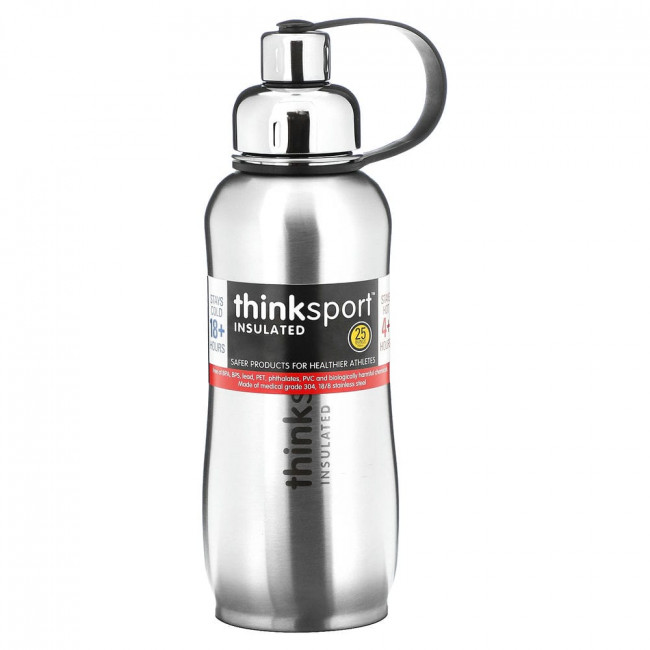Think, Thinksport, герметичная спортивная бутыль, серебро, 25 унций (750 мл) Think, Thinksport, герметичная спортивная бутыль, серебро, 25 унций (750 мл)