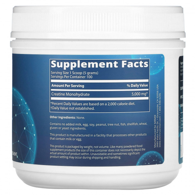 MRM Nutrition, Моногидрат креатина 500, крепость, 500 г (1,1 фунта) MRM Nutrition, Моногидрат креатина 500, крепость, 500 г (1,1 фунта)