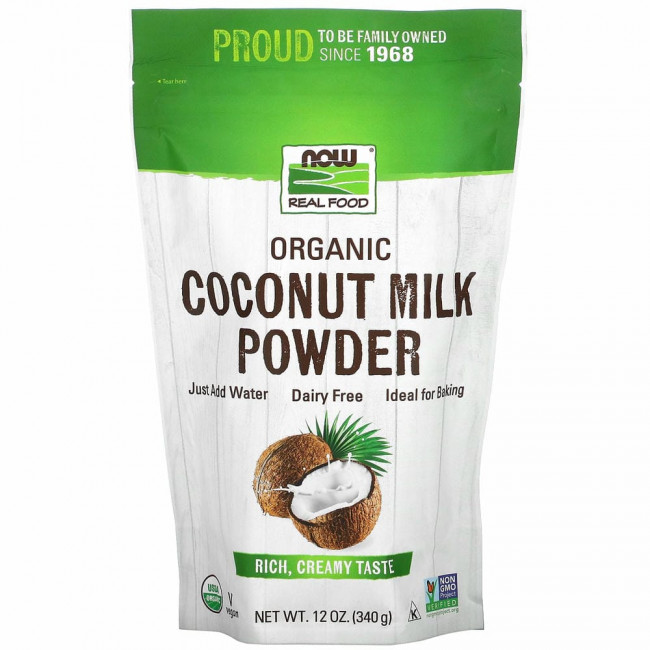 NOW Foods, Real Food, органическое сухое кокосовое молоко, 340 г (12 унций) NOW Foods, Real Food, органическое сухое кокосовое молоко, 340 г (12 унций)
