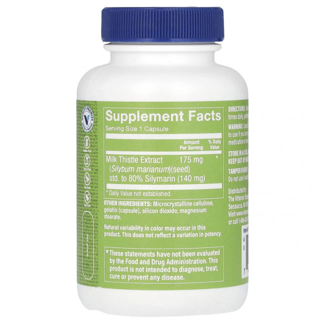 The Vitamin Shoppe, экстракт расторопши, 175 мг, 100 капсул The Vitamin Shoppe, экстракт расторопши, 175 мг, 100 капсул