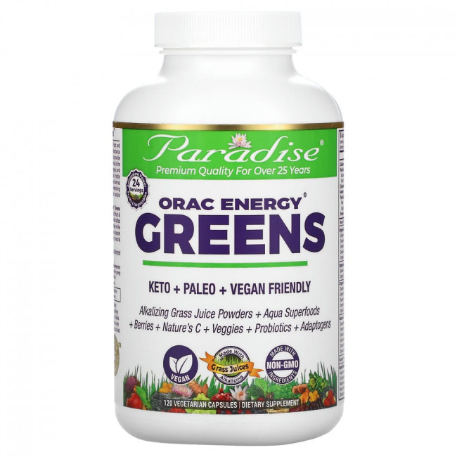 Paradise Herbs, ORAC-Energy Greens, 120 вегетарианских капсул Paradise Herbs, ORAC-Energy Greens, 120 вегетарианских капсул